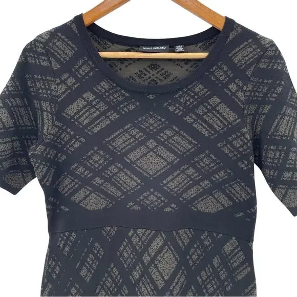 Nina Leonard Curvy Ruffle Hem Sweater Dress Small Dark Academia Witchy Dark Y2K - Picture 3 of 10